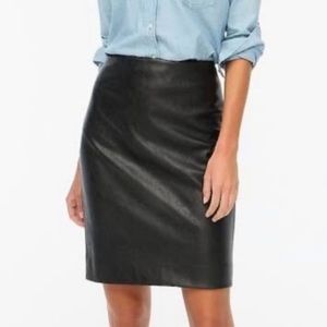Nwt Croft & barrow black lambskin leather shirt pencil skirt